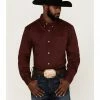 Rank 45 Men's Solid Wine Basic Twill Logo Long Sleeve Button-Down Western Shirt - Big  -Rank 45 shop 2000364922 646 P1