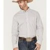 Rank 45 Men's Fishing Small Plaid Long Sleeve Button-Down Western Shirt  White