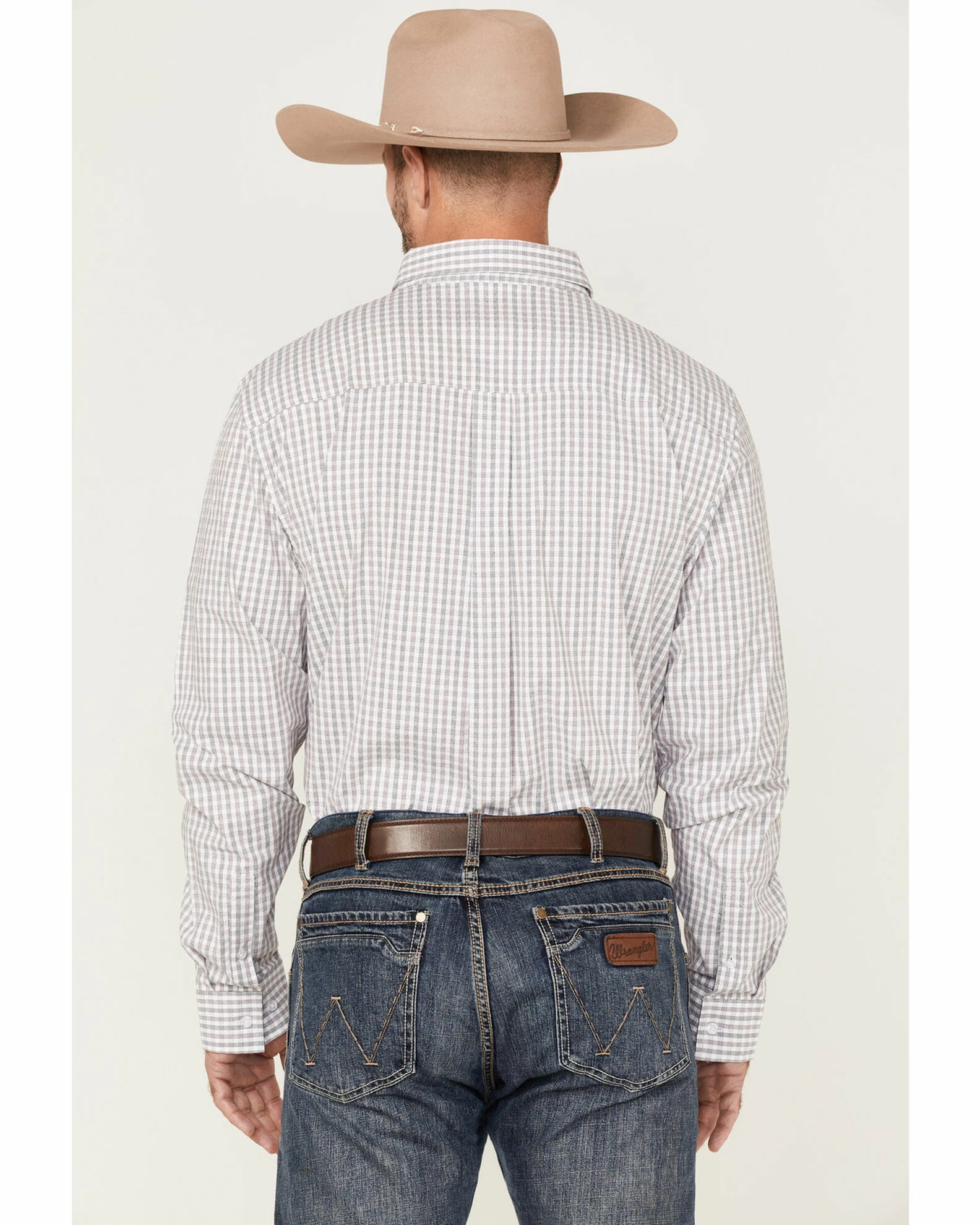 Rank 45 Men's Fishing Small Plaid Long Sleeve Button-Down Western Shirt White 6 Rank 45 Men's Fishing Small Plaid Long Sleeve Button-Down Western Shirt White - Image 4