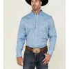 Rank 45 Men's Floater Paisley Print Long Sleeve Button-Down Western Shirt  Blue