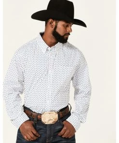 Rank 45 Men's Trained Geo Print Long Sleeve Button-Down Western Shirt  White -Rank 45 shop 2000364969 100 P1 1