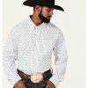 Rank 45 Men's Trained Geo Print Long Sleeve Button-Down Western Shirt  White
