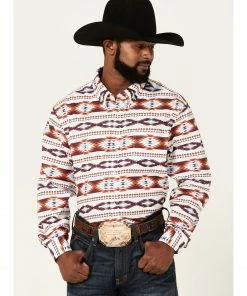 Rank 45 Men's Hung Up Southwestern Print Long Sleeve Button-Down Western Shirt  Multi