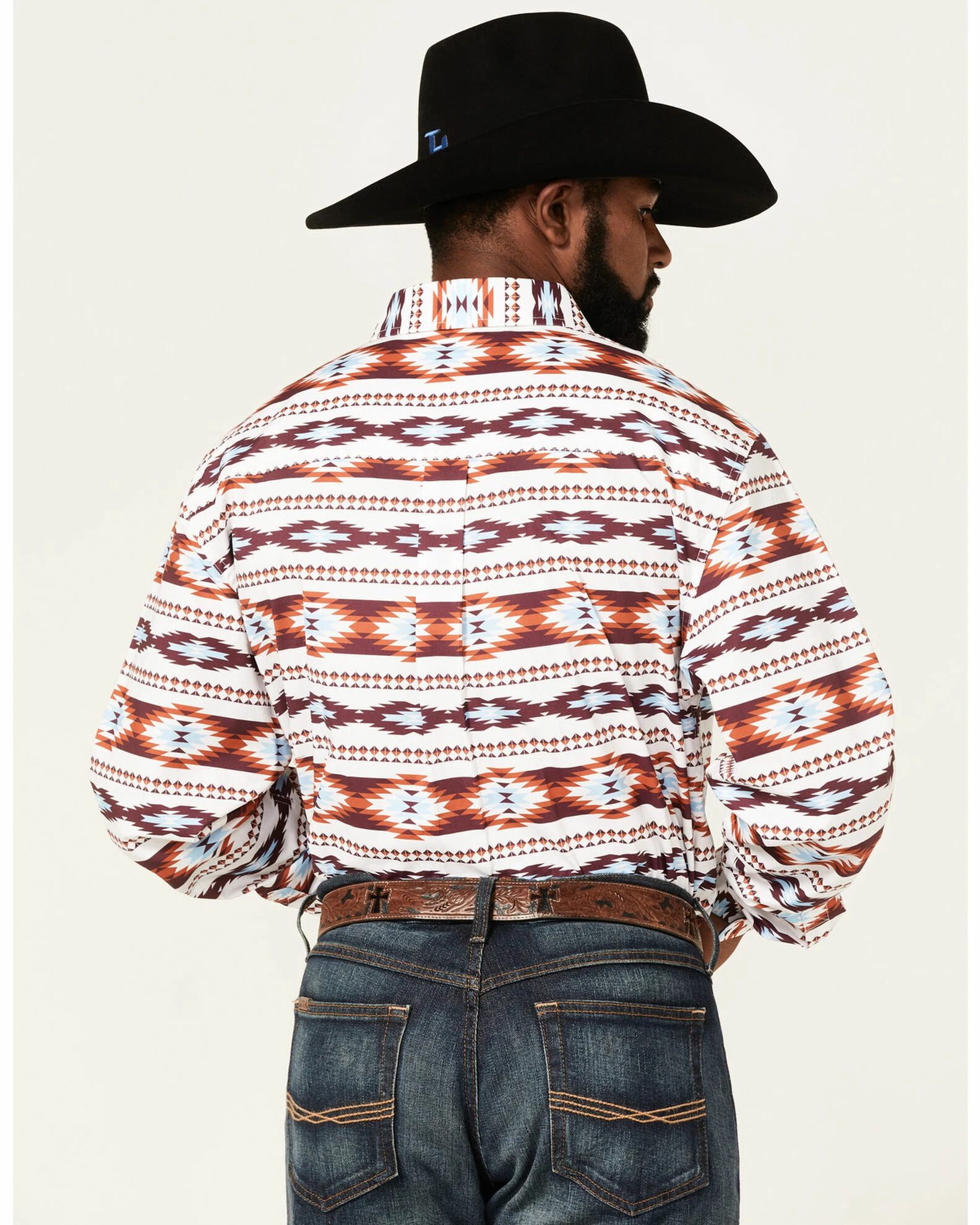 Rank 45 Men's Hung Up Southwestern Print Long Sleeve Button-Down Western Shirt Multi 6 Rank 45 Men's Hung Up Southwestern Print Long Sleeve Button-Down Western Shirt Multi - Image 4