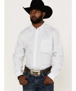 Rank 45 Men's Mash Up Floral Geo Print Long Sleeve Button-Down Western Shirt - Big & Tall  White -Rank 45 shop 2000364973 100 P1 1