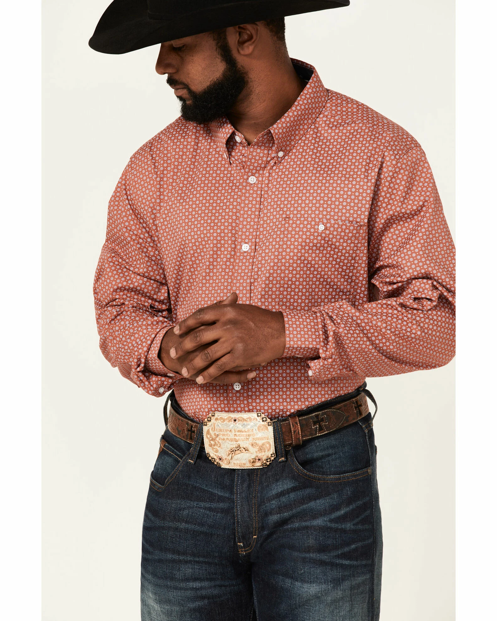 Rank 45 Men's Mash Up Floral Geo Print Long Sleeve Button-Down Western Shirt 5 Rank 45 Men's Mash Up Floral Geo Print Long Sleeve Button-Down Western Shirt - Image 3