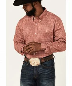 Rank 45 Men's Mash Up Floral Geo Print Long Sleeve Button-Down Western Shirt - Big & Tall  Medium Red -Rank 45 shop 2000364976 610 P3