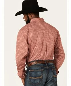 Rank 45 Men's Mash Up Floral Geo Print Long Sleeve Button-Down Western Shirt - Big & Tall  Medium Red -Rank 45 shop 2000364976 610 P4