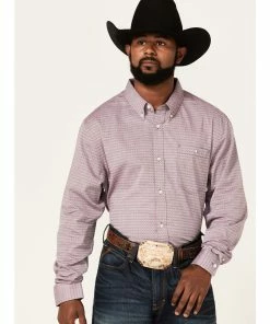 Rank 45 Men's Producer Jacquard Print Long Sleeve Button-Down Western Shirt 