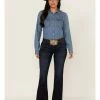 Rank 45 Women's Dark Wash Mid Riding Flare Jeans -Rank 45 shop 2000364981 416 P1