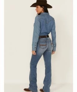 Rank 45 Women's Medium Wash Mid-Rise Stretch Bootcut Riding Jeans -Rank 45 shop 2000364982 414 P3