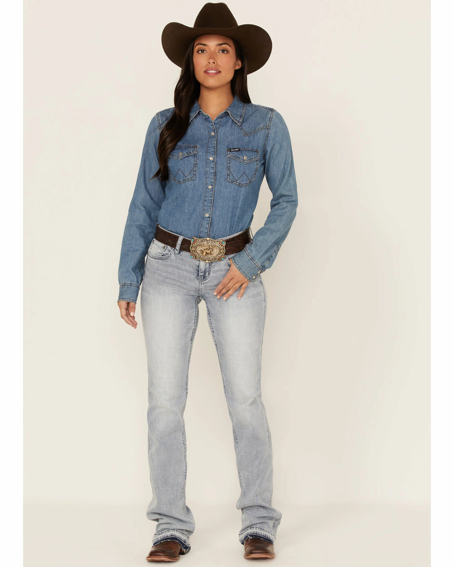 Rank 45 Women's Light Wash Mid-Rise Bootcut Riding Jeans 3 Rank 45 Women's Light Wash Mid-Rise Bootcut Riding Jeans