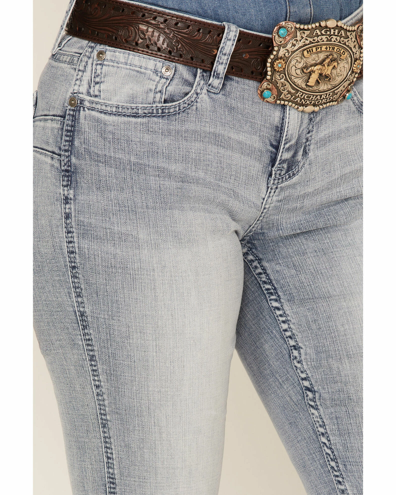 Rank 45 Women's Light Wash Mid-Rise Bootcut Riding Jeans 4 Rank 45 Women's Light Wash Mid-Rise Bootcut Riding Jeans - Image 2