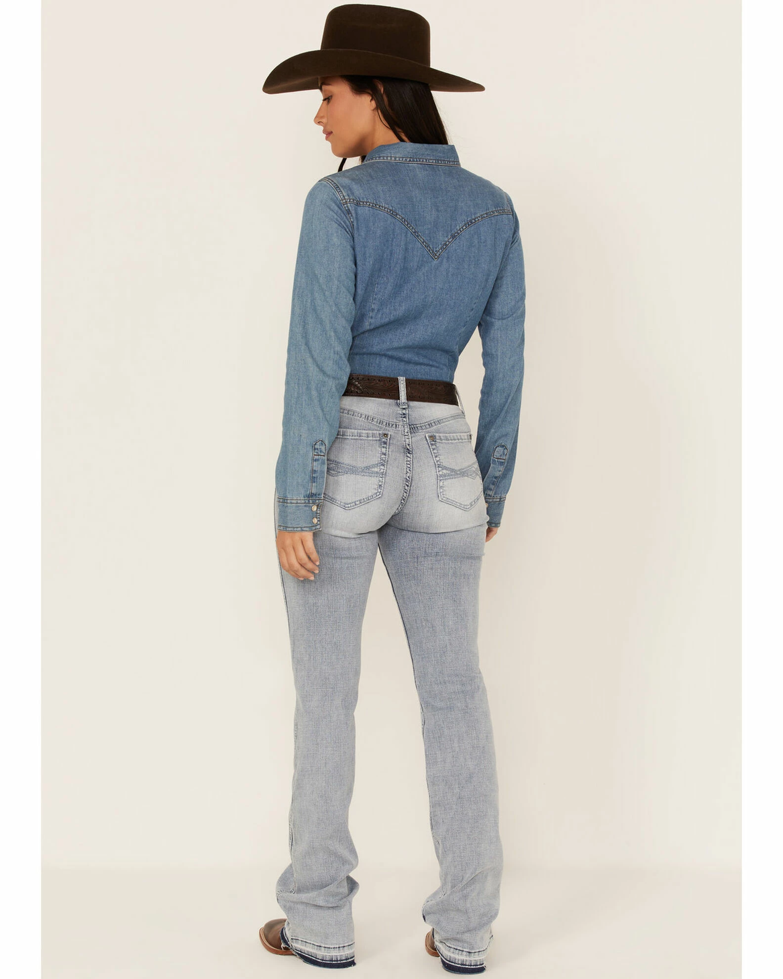 Rank 45 Women's Light Wash Mid-Rise Bootcut Riding Jeans 5 Rank 45 Women's Light Wash Mid-Rise Bootcut Riding Jeans - Image 3