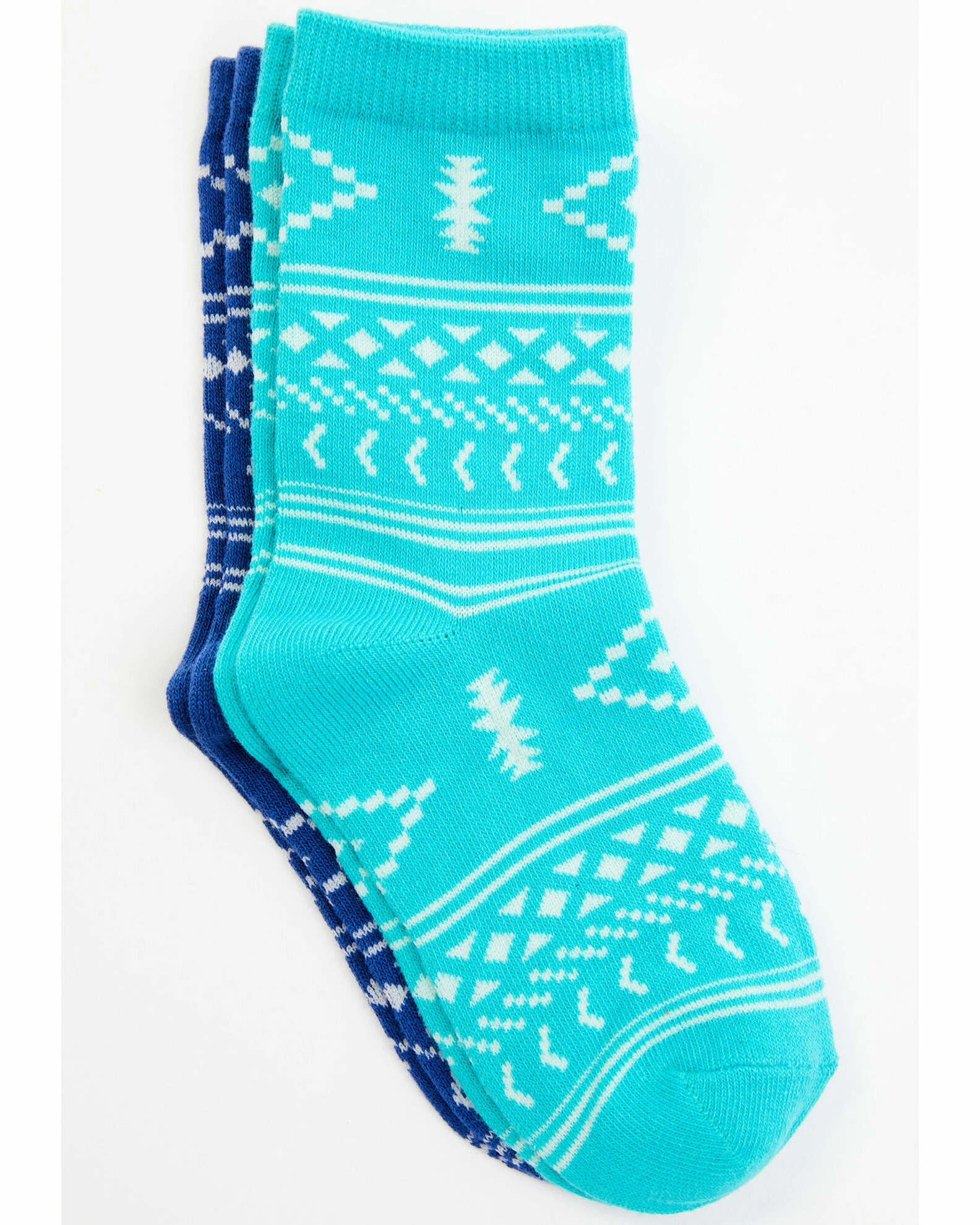 Rank 45 Girls' Southwestern Print Crew Socks - 2-Pack Multi 3 Rank 45 Girls' Southwestern Print Crew Socks - 2-Pack Multi
