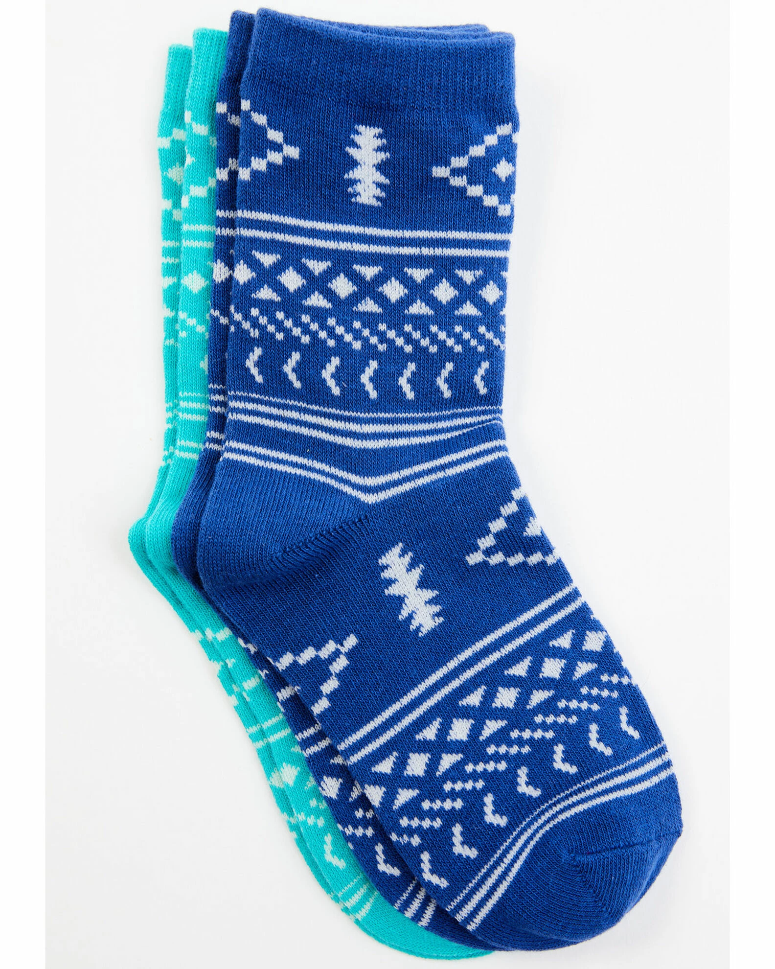 Rank 45 Girls' Southwestern Print Crew Socks - 2-Pack Multi 4 Rank 45 Girls' Southwestern Print Crew Socks - 2-Pack Multi - Image 2