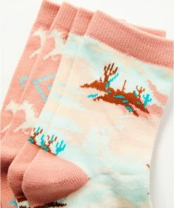 Rank 45 Girls' Desert Horse Print Crew Socks - 2-Pack Multi -Rank 45 shop 2000365338 900 P3