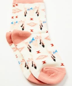 Rank 45 Girls' Southwestern Longhorn Print Crew Socks Multi -Rank 45 shop 2000365341 900 P1 1