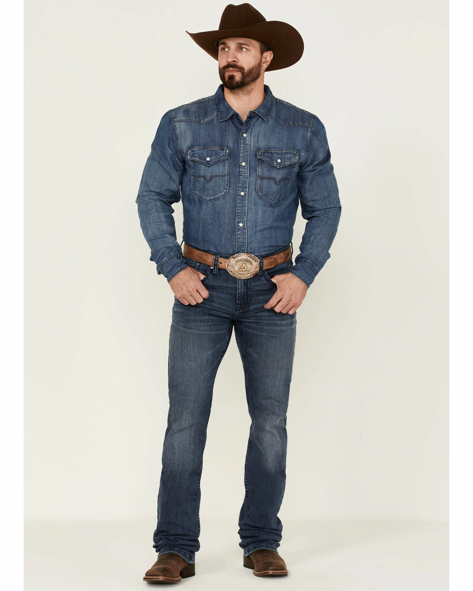 Rank 45 Men's Unbroken Medium Dark Wash Stretch Stackable Straight Jeans Dark Medium Wash 3 Rank 45 Men's Unbroken Medium Dark Wash Stretch Stackable Straight Jeans Dark Medium Wash