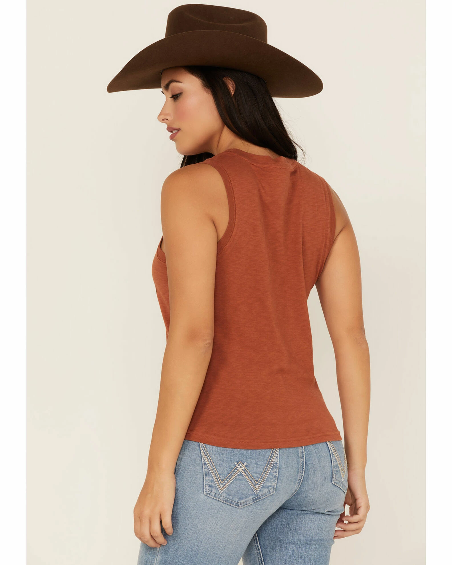 Rank 45 Women's Barrel Racer Graphic Tank Top Rust Copper 6 Rank 45 Women's Barrel Racer Graphic Tank Top Rust Copper - Image 4