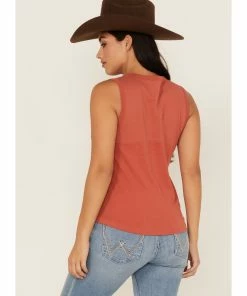 Rank 45 Women's Athletic Mesh Tank Top Brick Red -Rank 45 shop 2000365651 644 P4