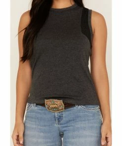 Rank 45 Women's Mesh Panel Tank Top Black 9 Rank 45 Women's Mesh Panel Tank Top Black -Rank 45 shop 2000365652 001 P3