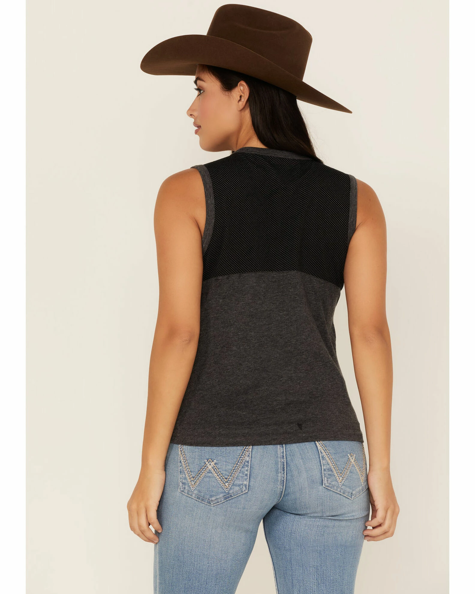 Rank 45 Women's Mesh Panel Tank Top Black 6 Rank 45 Women's Mesh Panel Tank Top Black - Image 4