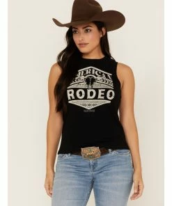Rank 45 Women's American Rodeo Steer Head Graphic Tank Top Black -Rank 45 shop 2000365653 001 P1 1