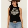 Rank 45 Women's American Rodeo Steer Head Graphic Tank Top Black -Rank 45 shop 2000365653 001 P1