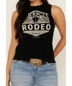 Rank 45 Women's American Rodeo Steer Head Graphic Tank Top Black -Rank 45 shop 2000365653 001 P3