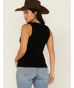 Rank 45 Women's American Rodeo Steer Head Graphic Tank Top Black -Rank 45 shop 2000365653 001 P4