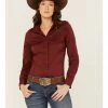 Rank 45 Women's Riding Long Sleeve Western Snap Shirt Fired Brick