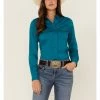 Rank 45 Women's Vented Performance Outdoor Long Sleeve Snap Western Shirt Teal 1 Rank 45 Women's Vented Performance Outdoor Long Sleeve Snap Western Shirt Teal -Rank 45 shop 2000365662 442 P1