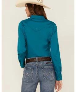 Rank 45 Women's Vented Performance Outdoor Long Sleeve Snap Western Shirt Teal 10 Rank 45 Women's Vented Performance Outdoor Long Sleeve Snap Western Shirt Teal -Rank 45 shop 2000365662 442 P4