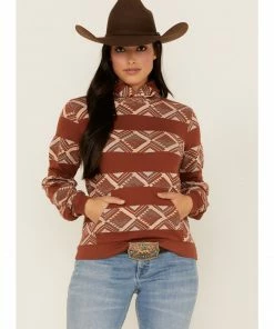 Rank 45 Women's Southwestern Stripe Hoodie Rust Copper -Rank 45 shop 2000365663 220 P1 2