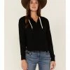 Rank 45 Women's Quarter Zip Sweatshirt Hoodie Black