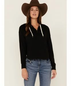 Rank 45 Women's Quarter Zip Sweatshirt Hoodie Black