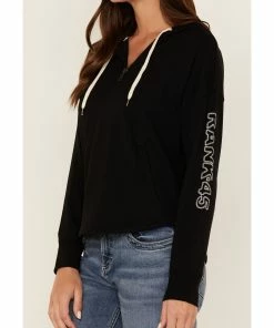 Rank 45 Women's Quarter Zip Sweatshirt Hoodie Black -Rank 45 shop 2000365667 001 P3