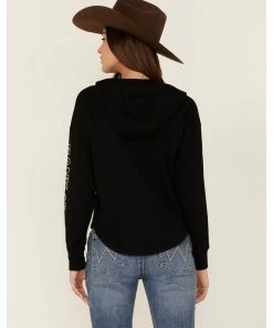 Rank 45 Women's Quarter Zip Sweatshirt Hoodie Black -Rank 45 shop 2000365667 001 P4