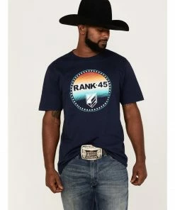 Rank 45 Men's Bad Ombre Southwestern Circle Logo Graphic Short Sleeve T-Shirt 