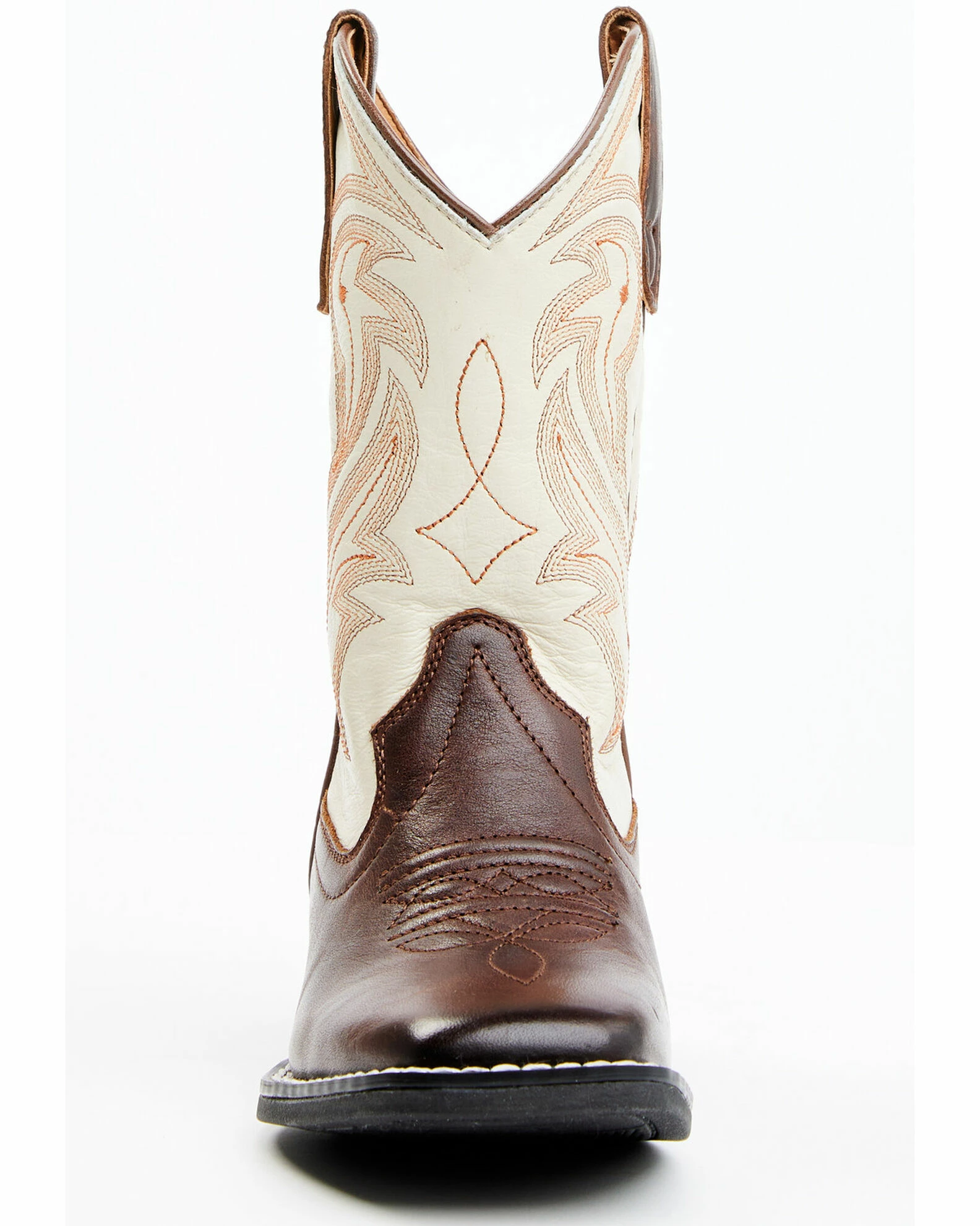 Rank 45 Kid's Austin Western Boots - Broad Square Toe For Unisex-Kid Ivory 6 Rank 45 Kid's Austin Western Boots - Broad Square Toe For Unisex-Kid Ivory - Image 4