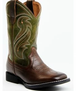 Rank 45 Kid's Kasey Western Boots - Broad Square Toe  For Unisex-Kid Green