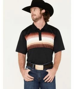 Rank 45 Men's Primetime Chest Stripe Button-Down Polo Shirt 