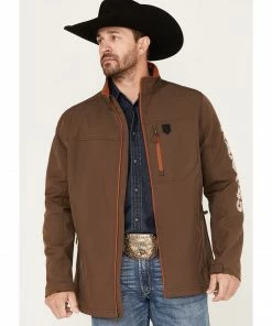 Rank 45 Men's Bronco Striped Embellished Softshell Jacket Brown 11 Rank 45 Men's Bronco Striped Embellished Softshell Jacket Brown -Rank 45 shop 2000373961 200 P1 1