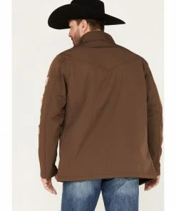Rank 45 Men's Bronco Striped Embellished Softshell Jacket Brown 10 Rank 45 Men's Bronco Striped Embellished Softshell Jacket Brown -Rank 45 shop 2000373961 200 P4