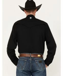 Rank 45 Men's Roughie Performance Long Sleeve Button-Down Shirt Black -Rank 45 shop 2000374013 001 P4