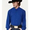Rank 45 Men's Roughie Performance Long Sleeve Button-Down Shirt Blue -Rank 45 shop 2000374014 400 P1