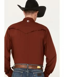 Rank 45 Men's Roughie Performance Long Sleeve Western Button-Down Shirt  Red -Rank 45 shop 2000374015 600 P4