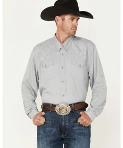 Rank 45 Men's Roughie Performance Long Sleeve Western Button-Down Shirt  Grey -Rank 45 shop 2000374016 020 P1 1