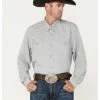 Rank 45 Men's Roughie Performance Long Sleeve Western Button-Down Shirt  Grey